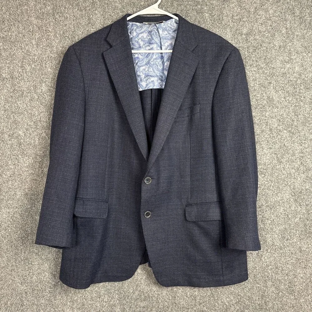 Samuelsohn  Blazer suit jacket Mens Size 45 R Blue Wool